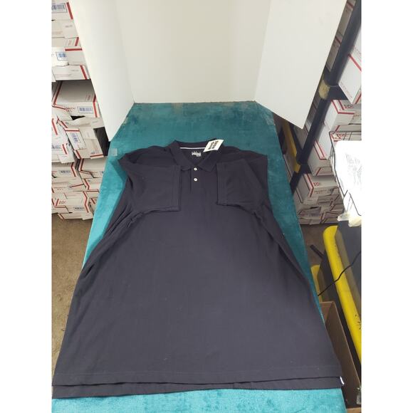 Basic Editions Polo Shirt Size 4XL XXXXL Men Black Short Sleeve Preppy NWT - Picture 6 of 9